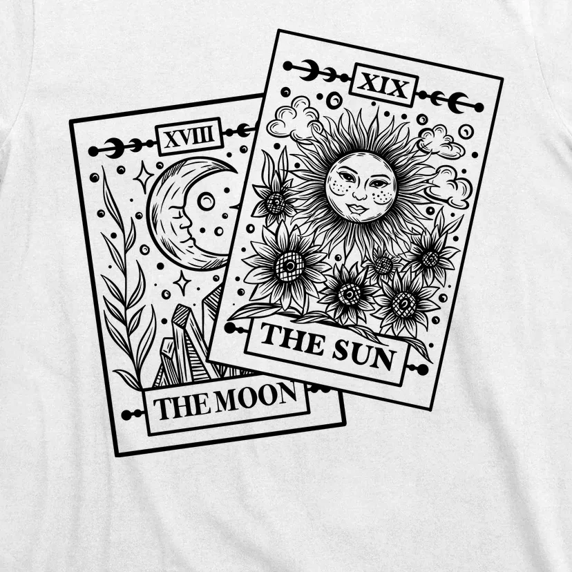 Cute The Sun And The Moon Tarot Card Tarot Reading Celestial T-Shirt