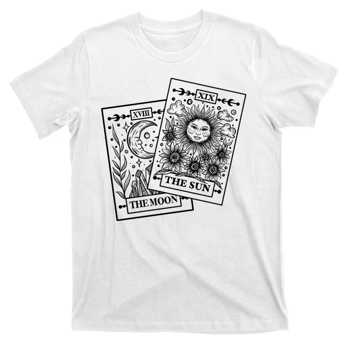 Cute The Sun And The Moon Tarot Card Tarot Reading Celestial T-Shirt