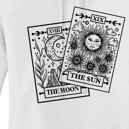 Cute The Sun And The Moon Tarot Card Tarot Reading Celestial Women's Pullover Hoodie