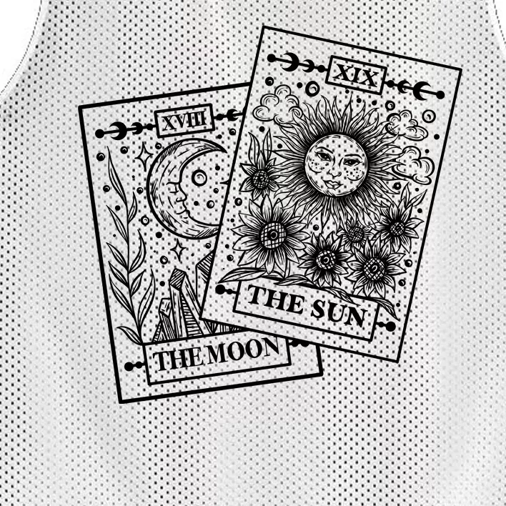 Cute The Sun And The Moon Tarot Card Tarot Reading Celestial Mesh Reversible Basketball Jersey Tank