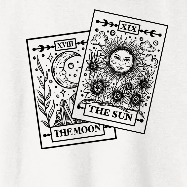 Cute The Sun And The Moon Tarot Card Tarot Reading Celestial Women's Crop Top Tee