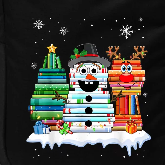 Christmas Tree Snowman Reindeer Book Stack Librarian Impact Tech Backpack