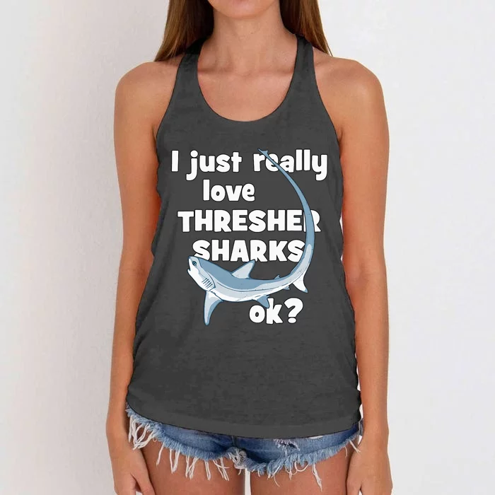 Cute Thresher Shark Women's Knotted Racerback Tank