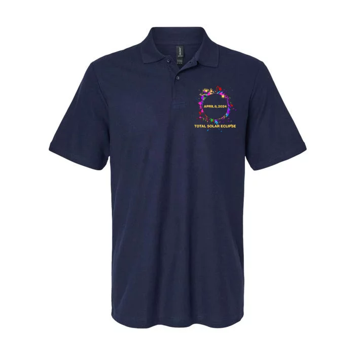 Cool Total Solar Eclipse April 8 2014 Paint Splatter Softstyle Adult Sport Polo