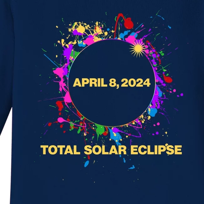 Cool Total Solar Eclipse April 8 2014 Paint Splatter Baby Long Sleeve Bodysuit