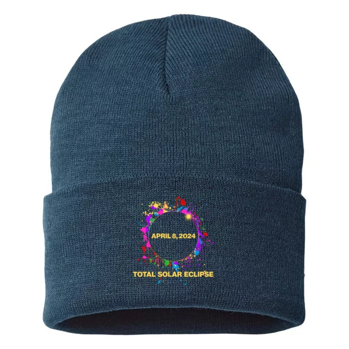 Cool Total Solar Eclipse April 8 2014 Paint Splatter Sustainable Knit Beanie