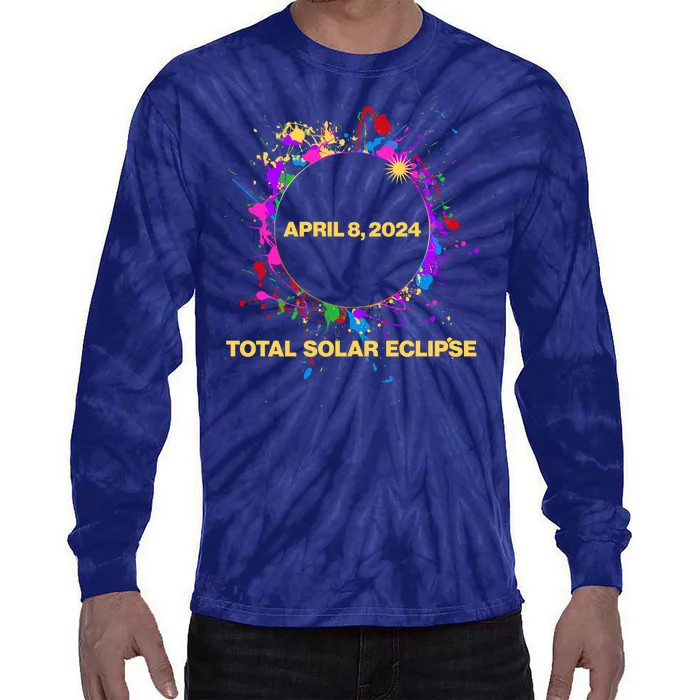 Cool Total Solar Eclipse April 8 2014 Paint Splatter Tie-Dye Long Sleeve Shirt