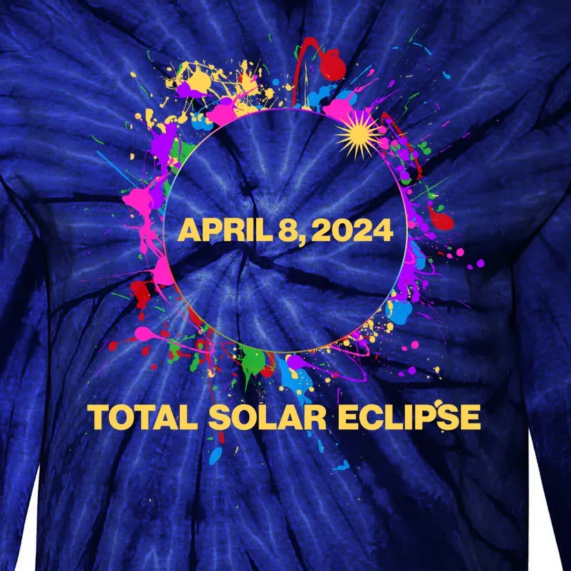 Cool Total Solar Eclipse April 8 2014 Paint Splatter Tie-Dye Long Sleeve Shirt