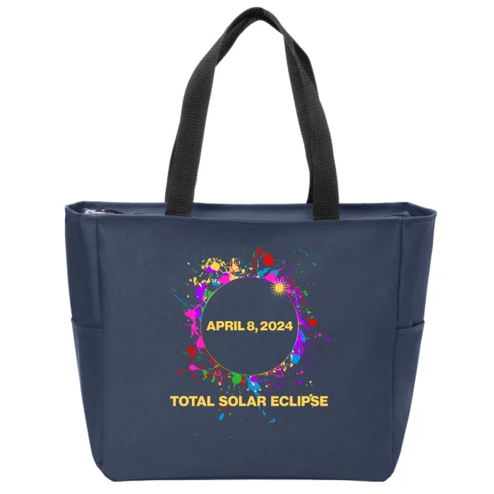 Cool Total Solar Eclipse April 8 2014 Paint Splatter Zip Tote Bag