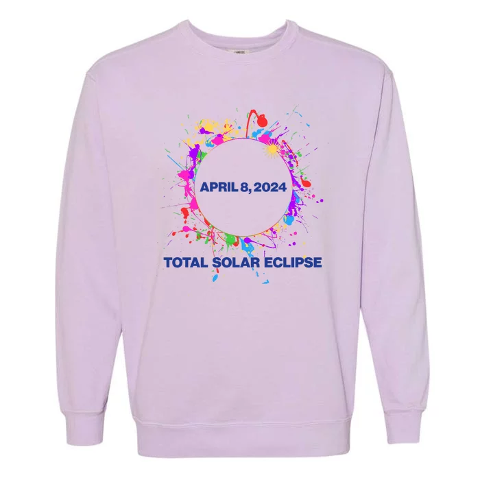 Cool Total Solar Eclipse April 8 2014 Paint Splatter Garment-Dyed Sweatshirt