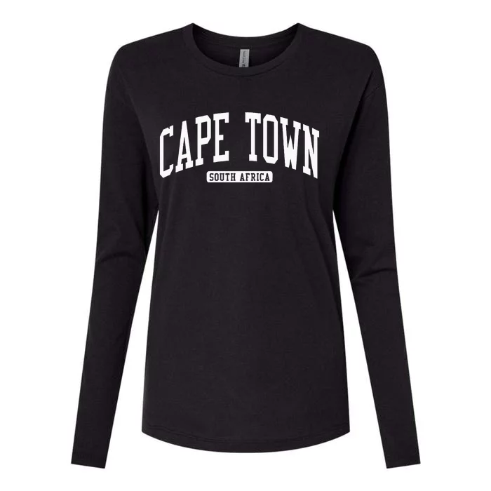 Cape Town South Africa College Womens Cotton Relaxed Long Sleeve T-Shirt