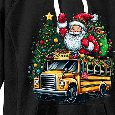 Christmas Tree School Bus Driver Costume Adults Women's Fleece Hoodie