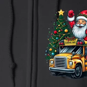 Christmas Tree School Bus Driver Costume Adults Full Zip Hoodie