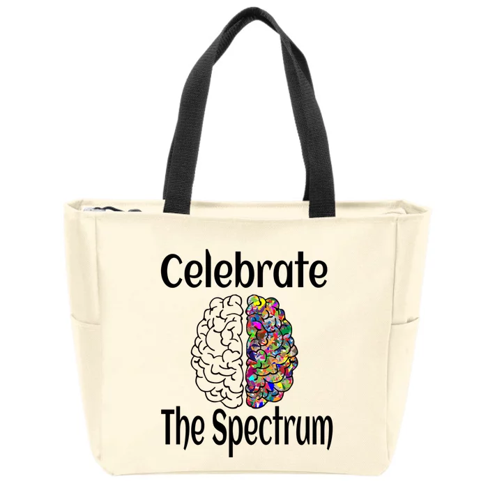 Celebrate The Spectrum Autism Neurodiversity Neurodivergent Funny Gift Zip Tote Bag