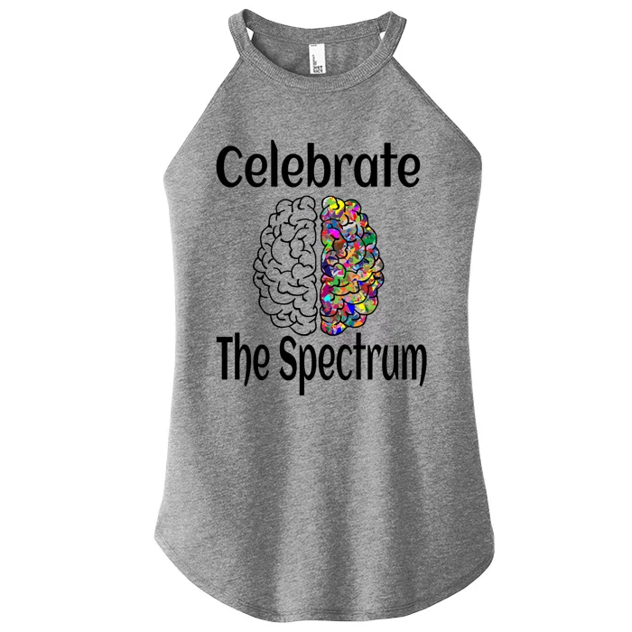 Celebrate The Spectrum Autism Neurodiversity Neurodivergent Funny Gift Women’s Perfect Tri Rocker Tank