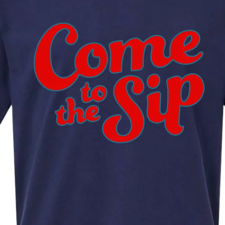 Come To The Sip Red Sueded Cloud Jersey T-Shirt