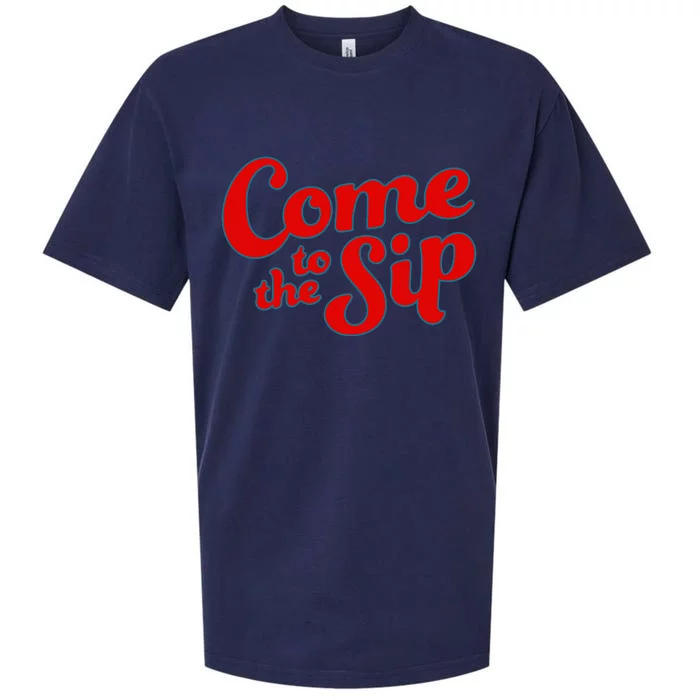 Come To The Sip Red Sueded Cloud Jersey T-Shirt