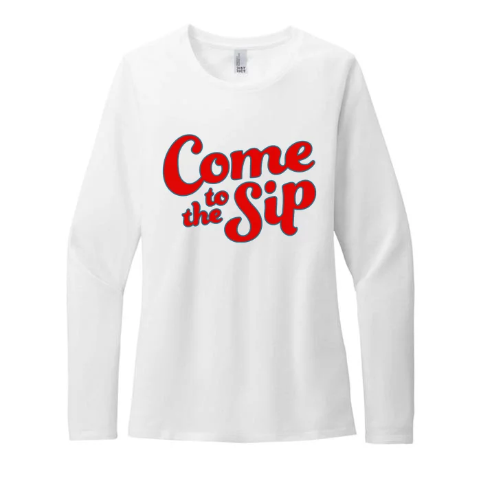 Come To The Sip Red Womens CVC Long Sleeve Shirt