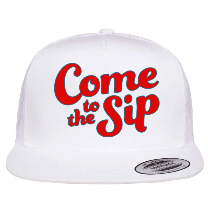 Come To The Sip Red Flat Bill Trucker Hat