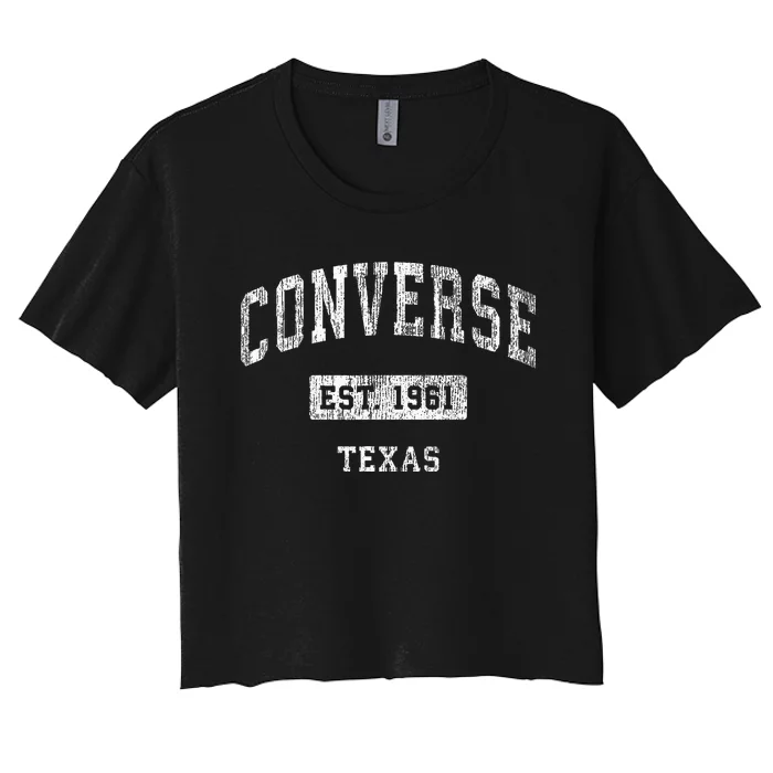 C.Onverse Texas Tx Vintage Sports Women's Crop Top Tee