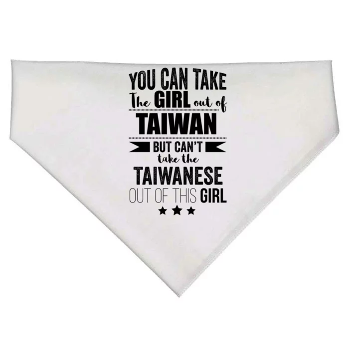 Can Take The Out Of Taiwan Pride Taiwanese Proud Funny Gift USA-Made Doggie Bandana