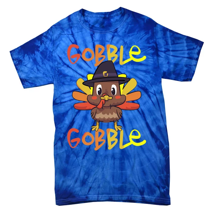 Cute Thanksgiving Turkey Day Gobble Gobble Funny Gift Tie-Dye T-Shirt