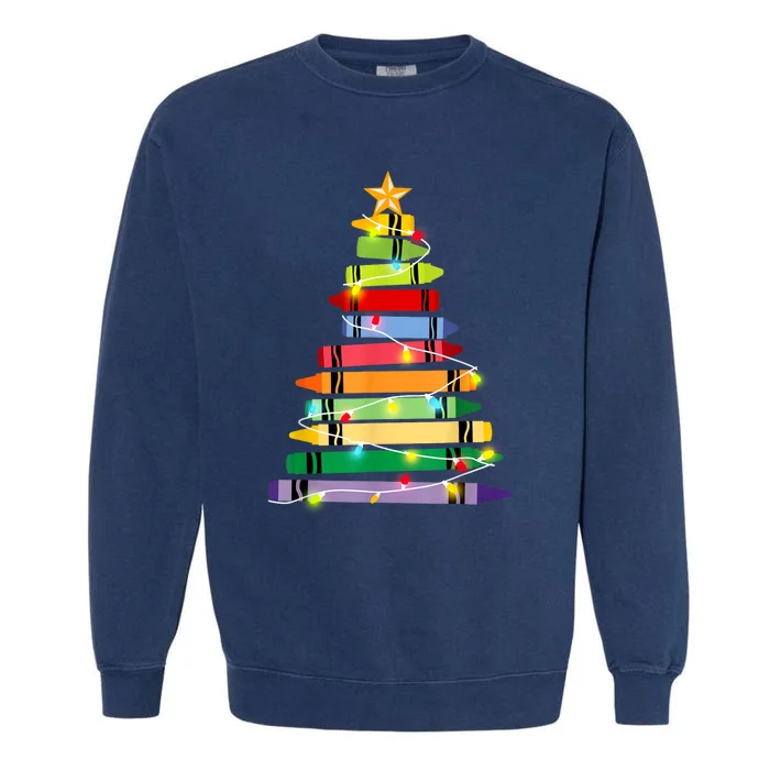 Christmas Tree Teacher Student Xmas Holiday Pajamas Garment-Dyed Sweatshirt