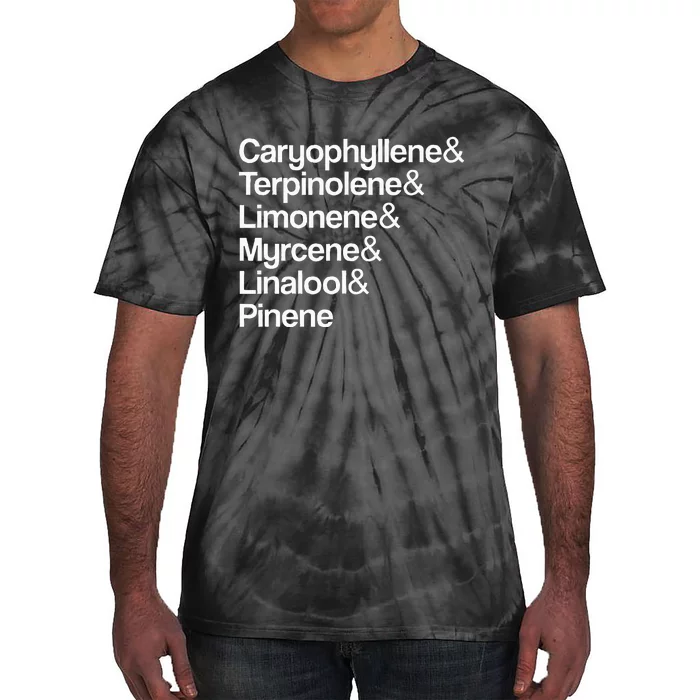 Cannabis Terpenes Terps List Marijuana Smoker Toker 420 Weed Tie-Dye T-Shirt