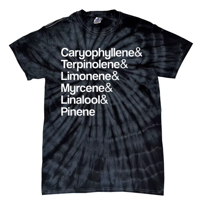 Cannabis Terpenes Terps List Marijuana Smoker Toker 420 Weed Tie-Dye T-Shirt