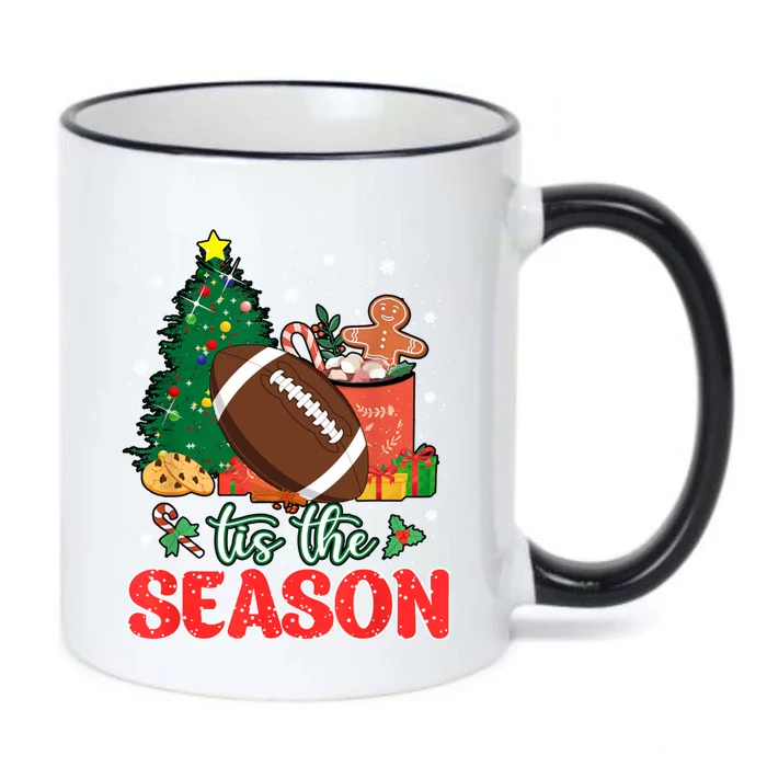 Christmas Tis The Season Football Player Coach Xmas Retro Gift Black Color Changing Mug