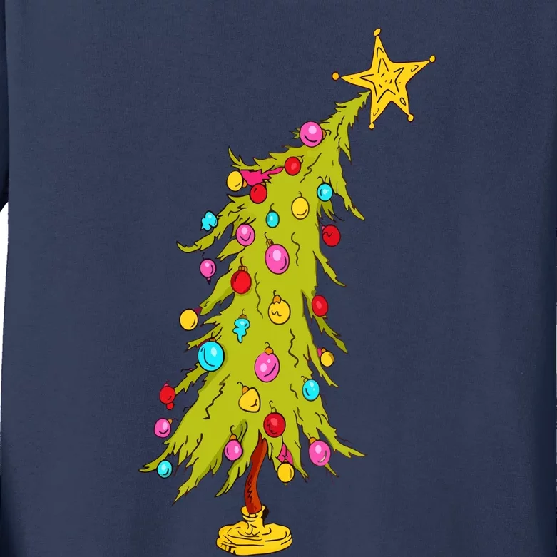 Christmas Tree Trendy Christmas Tree Kids Long Sleeve Shirt