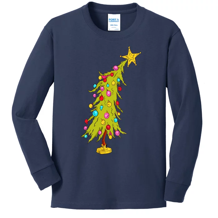 Christmas Tree Trendy Christmas Tree Kids Long Sleeve Shirt