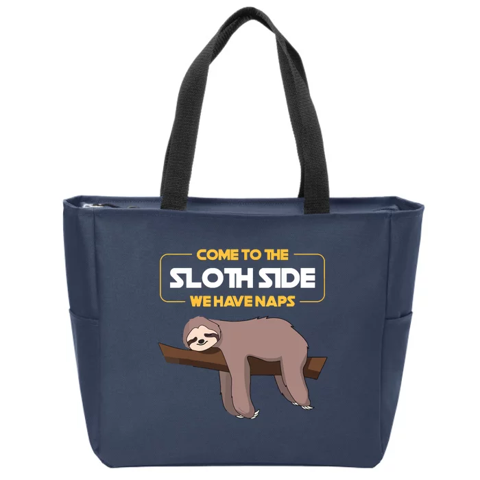 Come To The Sloth Side Funny Sloth Pun Zip Tote Bag