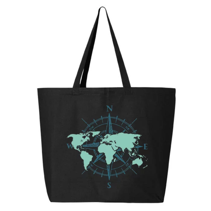 Cartography Traveler Travelling Compass World Map 25L Jumbo Tote