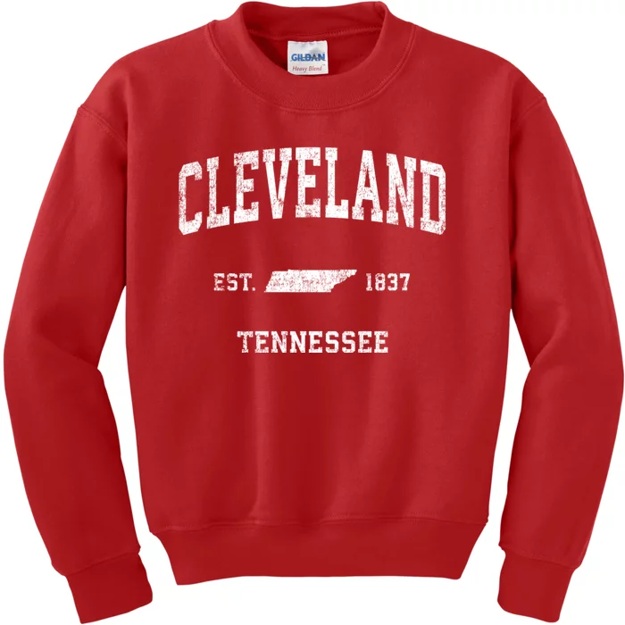 Cleveland Tennessee Tn Vintage Sports Kids Sweatshirt