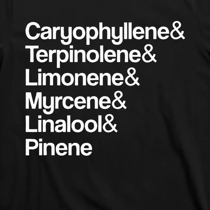 Cannabis Terpenes Terps List Marijuana Smoker Toker 420 Weed T-Shirt