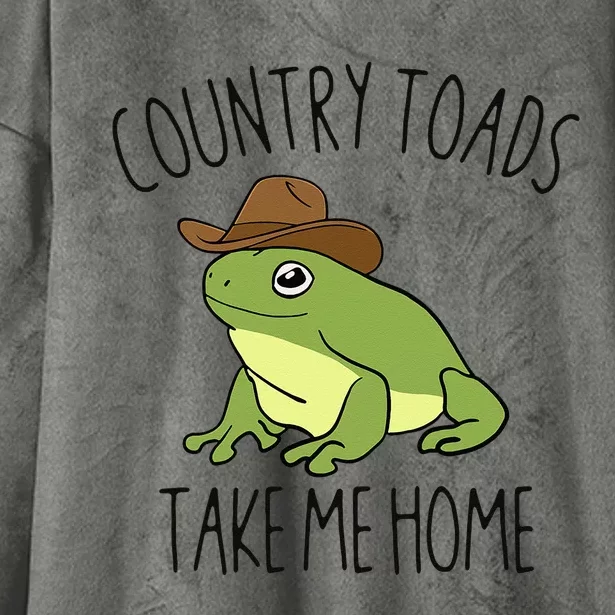 Country Toad Take Me Home Funny Toad Cowboy Hat Hooded Wearable Blanket