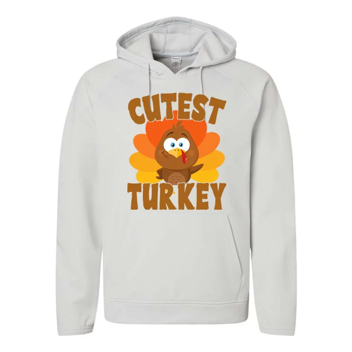 Cutest Turkey Thanksgiving Festive Performance Fleece Hoodie