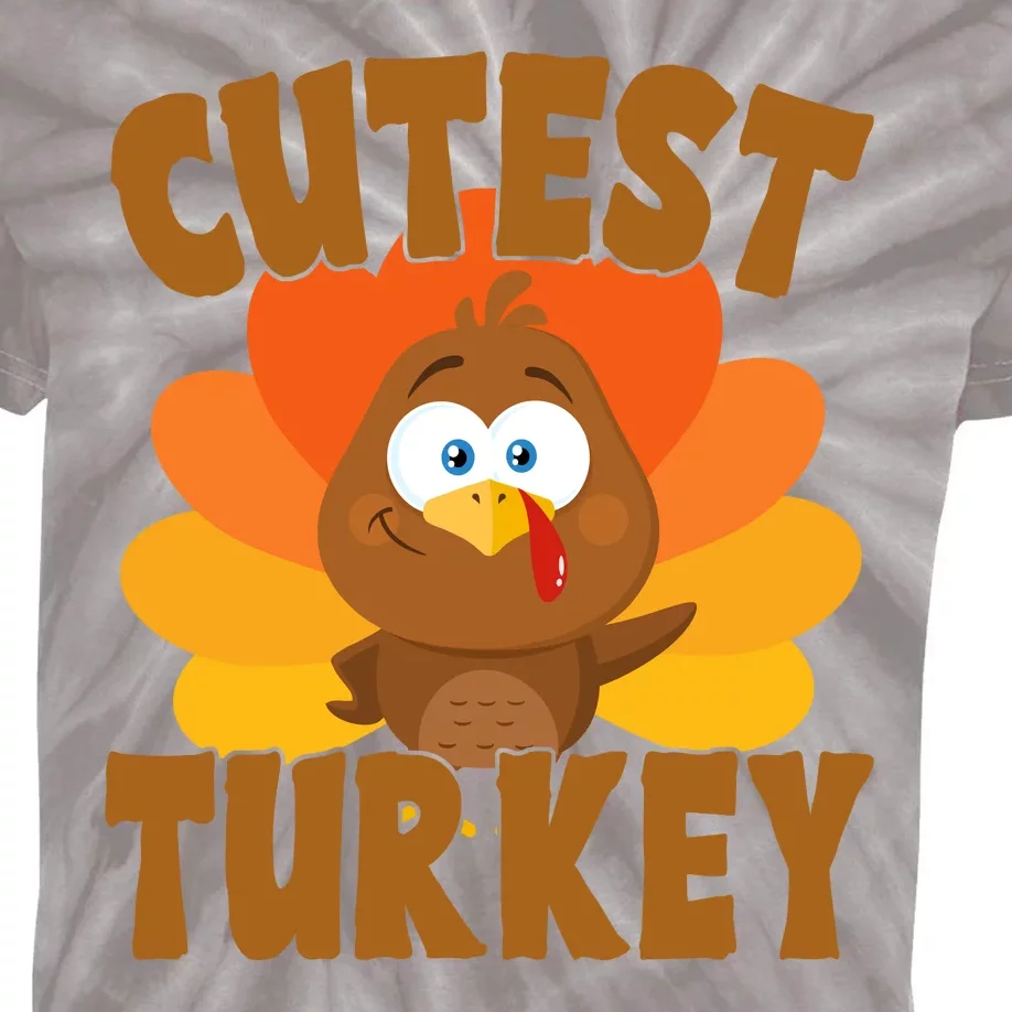 Cutest Turkey Thanksgiving Festive Kids Tie-Dye T-Shirt