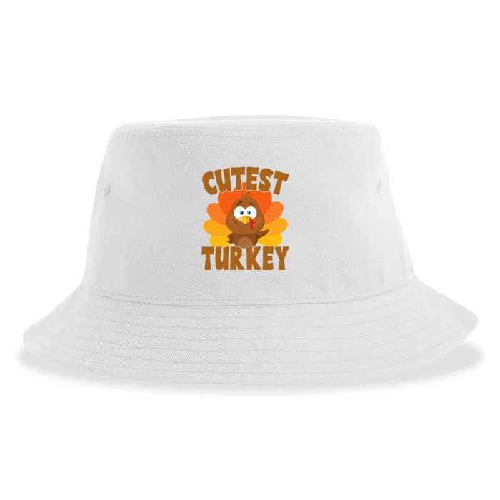 Cutest Turkey Thanksgiving Festive Sustainable Bucket Hat