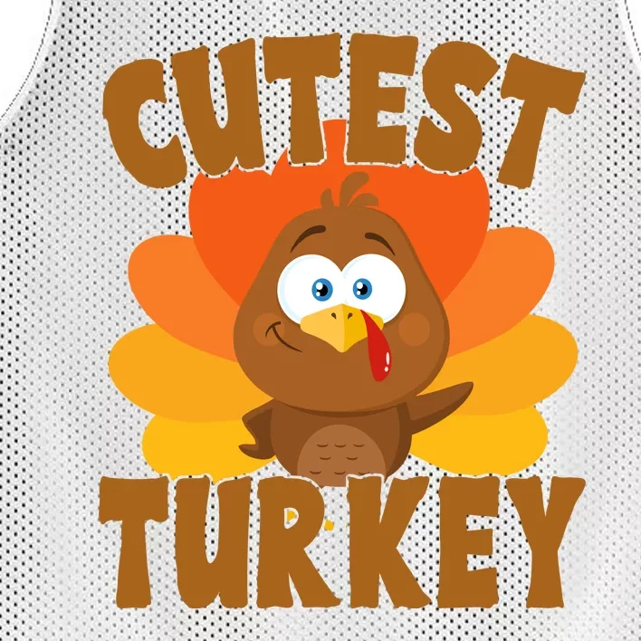 Cutest Turkey Thanksgiving Festive Mesh Reversible Basketball Jersey Tank