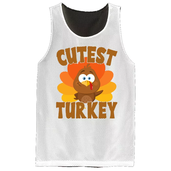 Cutest Turkey Thanksgiving Festive Mesh Reversible Basketball Jersey Tank