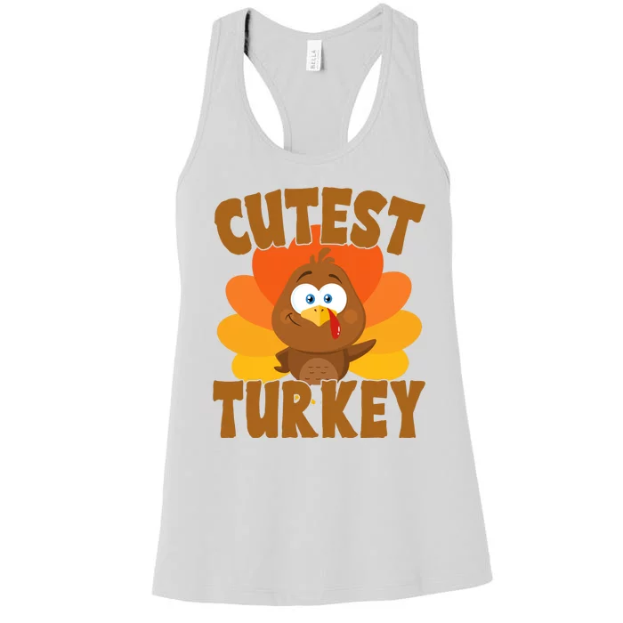 Cutest Turkey Thanksgiving Festive Women's Racerback Tank