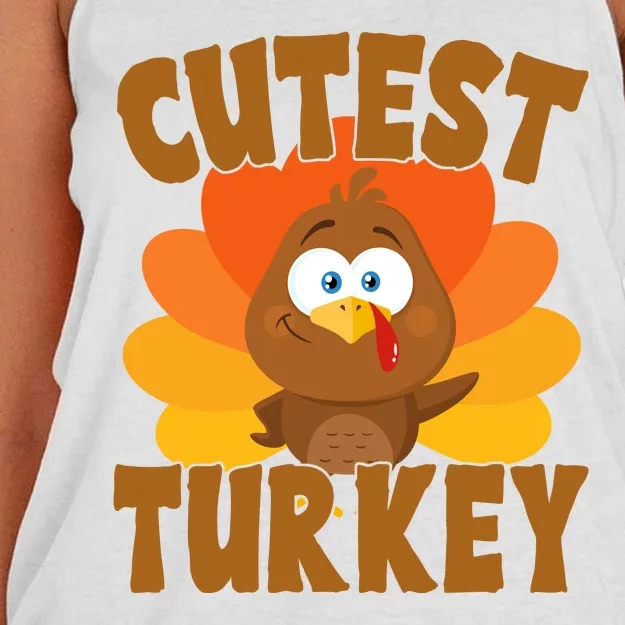 Cutest Turkey Thanksgiving Festive Women's Knotted Racerback Tank