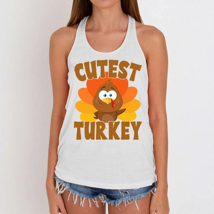 Cutest Turkey Thanksgiving Festive Women's Knotted Racerback Tank