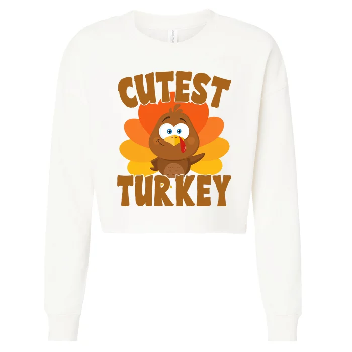 Cutest Turkey Thanksgiving Festive Cropped Pullover Crew