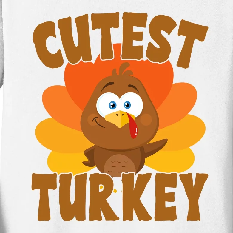 Cutest Turkey Thanksgiving Festive Kids Long Sleeve Shirt