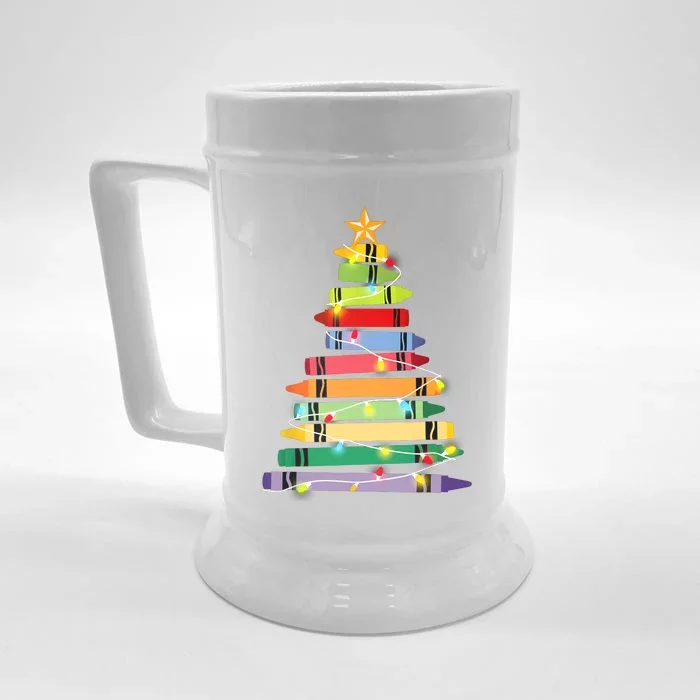 Christmas Tree Teacher Student Xmas Holiday Pajamas Front & Back Beer Stein