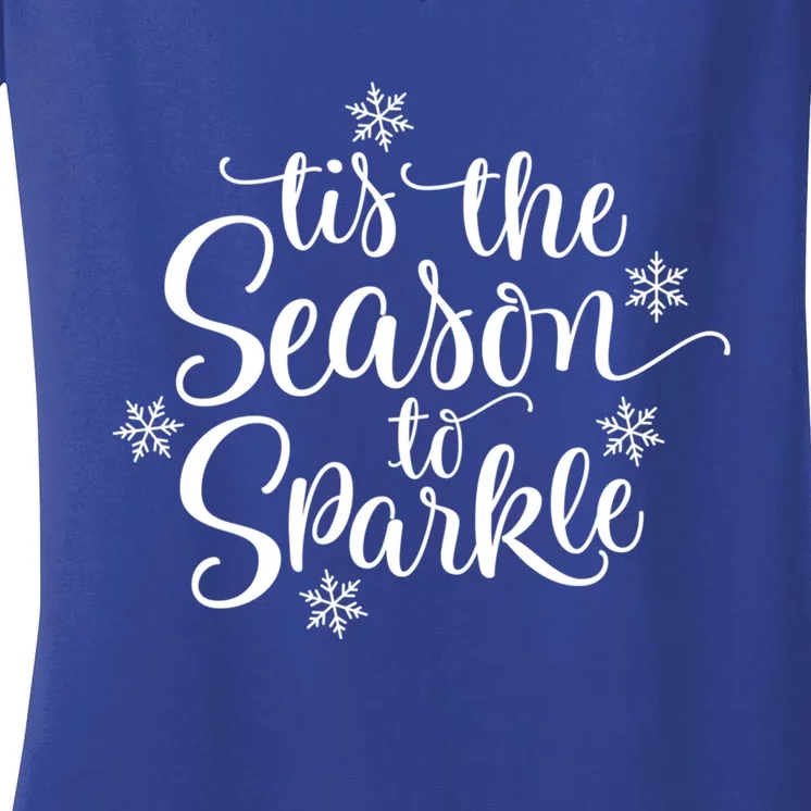 Christmas Tis The Season To Holiday Snowflake Gift Meaningful Gift Women's V-Neck T-Shirt