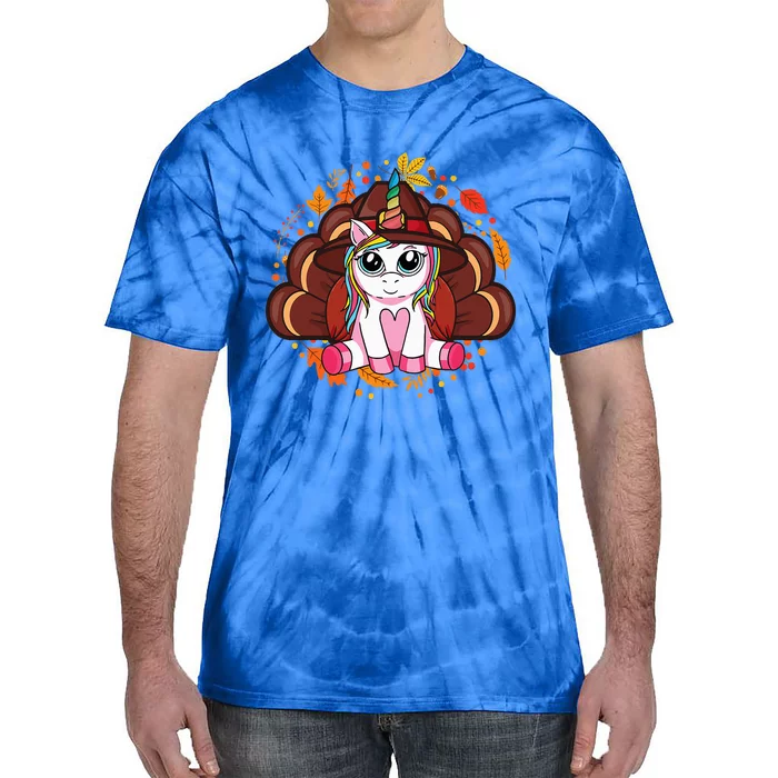 Cute Thanksgiving Turkey Unicorn Tie-Dye T-Shirt